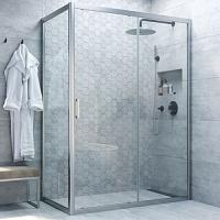 Душевой уголок профиль матовый хром стекло прозрачное Vegas-glass