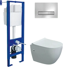 Унитаз с инсталляцией BERGES Okus клавиша хром глянец