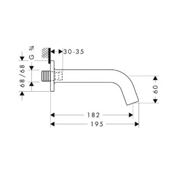 Излив для ванны Axor Citterio M 34410000 (детальная фотография), для ванны