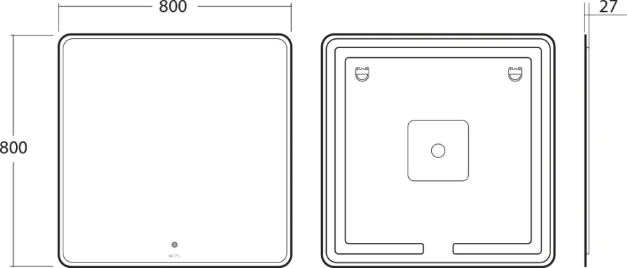 Зеркало с подсветкой OWL 1975 Skansen 80 см с функцией плавного диммирования OWLM200500 (детальная фотография), с подсветкой