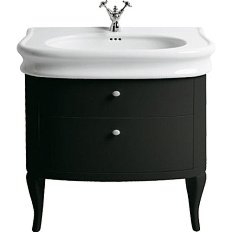 Тумба под раковину напольная Simas Lante 82 см черная глянцевая