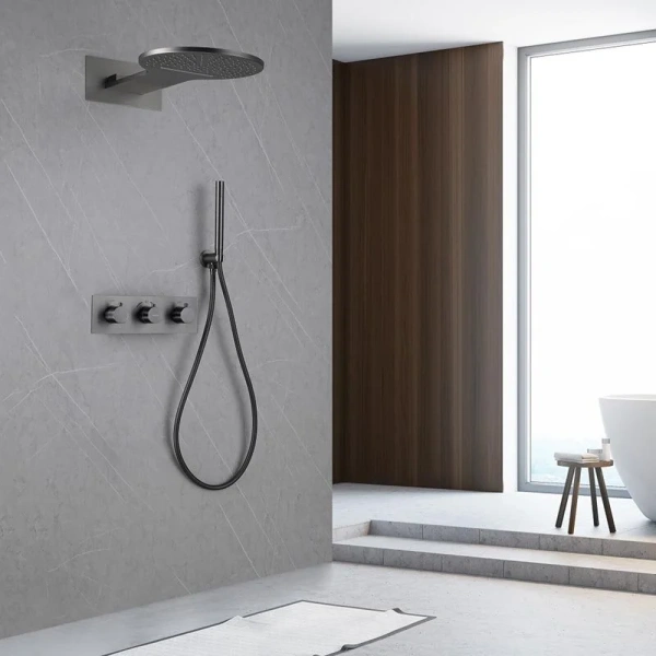 Душевой комплект Abber Wasser Kreis никель AF8151NG (детальная фотография), душевые комплекты, наборы