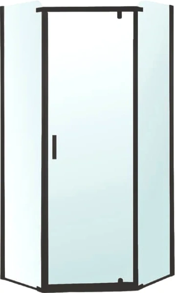 Душевой уголок BERGES Solo 90x90 см профиль черный 061106 (детальная фотография), многоугольные