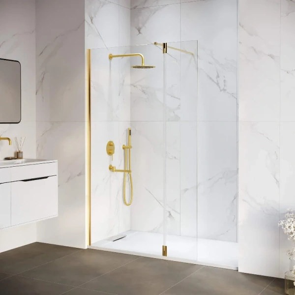 Душевая перегородка RGW Walk In WA-050Gb 90 см профиль золото 351005063-16 (детальная фотография)