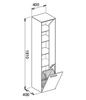Шкаф-пенал, цвет белый глянцевый, петли слева, Keuco Royal 60 32131 210002 (детальная фотография), по запросу