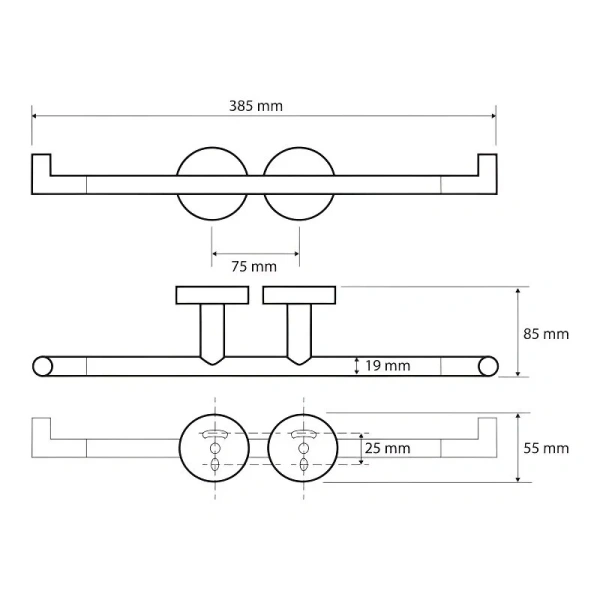 Бумагодержатель Bemeta Omega хром 104201072 (детальная фотография), современные, hi-tech