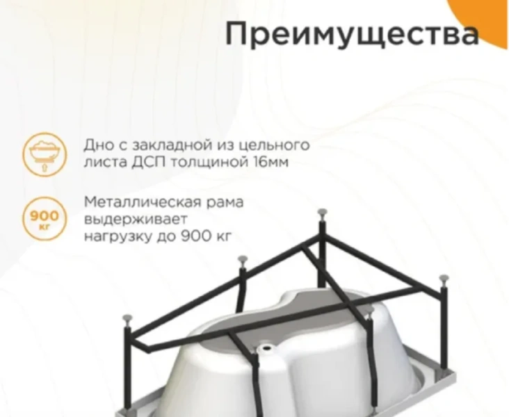 Гидромассажная ванна Радомир Ирма 2-83-2-1-0-229/2-83-2-2-0-229, 160 x 105 см, L/R, рама-подставка, фронтальная панель, полотенцедержатель, слив-перелив, гидромассаж Люкс хром КУ 500, белая (детальная фотография), 160 см