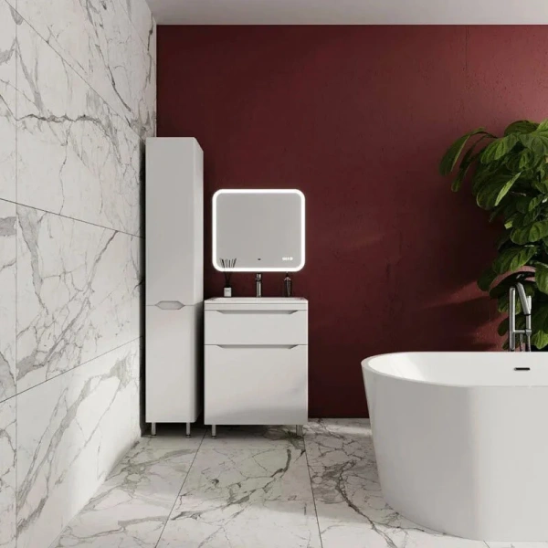 Тумба под раковину напольная Style Line Марелла Люкс Plus 60 см белый матовый антискрейтч СС-00002395 (детальная фотография), напольная, пристенная