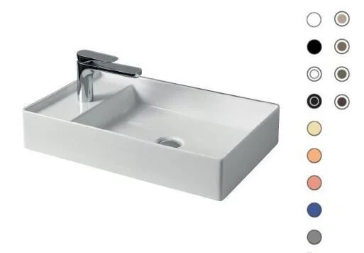 Раковина накладная, blu zaffiro, Artceram Scalino SCL003 16 00 (детальная фотография), прямоугольной формы