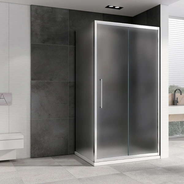 Душевой уголок Abber Schwarzer Diamant 170x75 см профиль хром стекло матовое AG30170MH-S75M (детальная фотография), стеклянные, угловые, без поддона