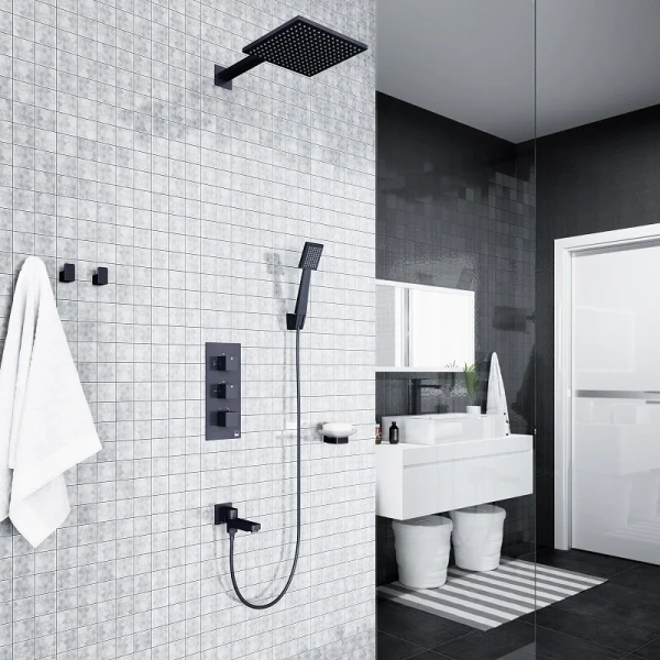 Душевой комплект Timo Tetra-thermo черный SX-0199/03SM (детальная фотография), черные