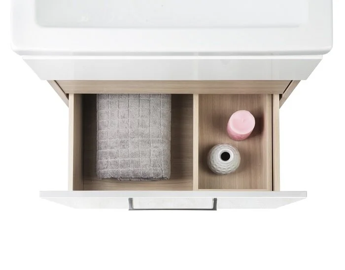 Тумба с раковиной подвесная IDDIS Mirro MIR60W0i95K 60 см с выдвижным ящиком (детальная фотография), моноблок