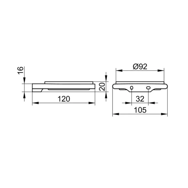 Мыльница Keuco Edition 400 бронза шлифованная 11555039000 (детальная фотография), современные, hi-tech