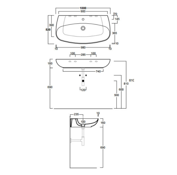 Схема (детальная фотография), подвесные, накладные (на столешницу)