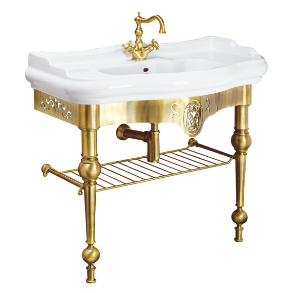 Раковина консоль Migliore Bella 20600 100 см с решеткой (детальная фотография), пристенные