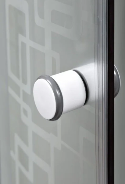 Душевая кабина Deto EM 90x90 см с радио EM4590GM+EL (детальная фотография), стеклянные, матовые, узорчатые