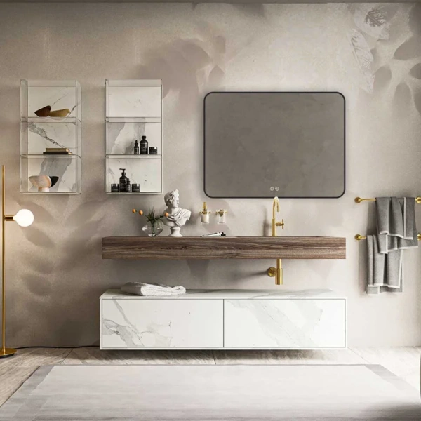 Зеркало с подсветкой Vincea 80 см с чёрной окантовкой, с функцией антизапотевания VLM-3VC800B-2 (детальная фотография), полотно