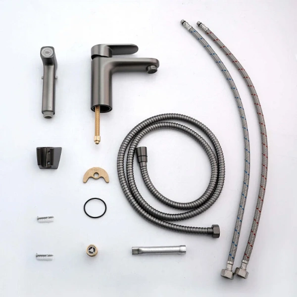 Смеситель для раковины Акватек Ника оружейная сталь AQ1812BGM (детальная фотография), другие