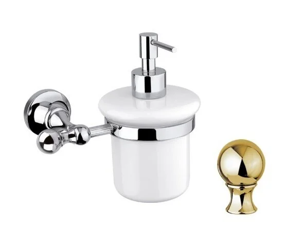 Дозатор для мыла Cezares Olimp хром с кристаллом Swarovski OLIMP-SOI-01-Sw (детальная фотография), настенные