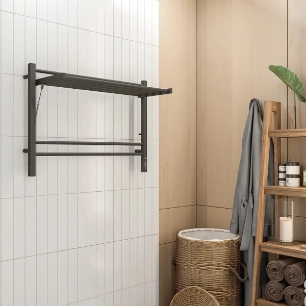 Полотенцесушитель электрический Terminus Горизонт П8 800х600 черный муар 4670078543608 (детальная фотография), черный