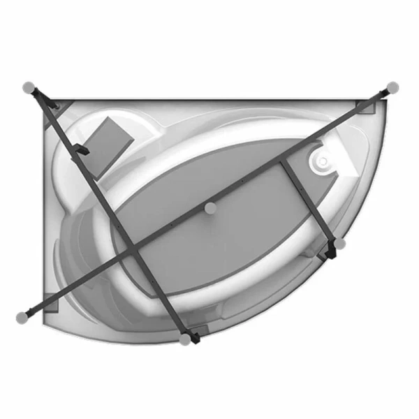 Акриловая ванна Радомир Алари 2-01-0-1-1-218/2-01-0-2-1-218, 168 х 120 см, L/R, с каркасом, белая (детальная фотография), белые