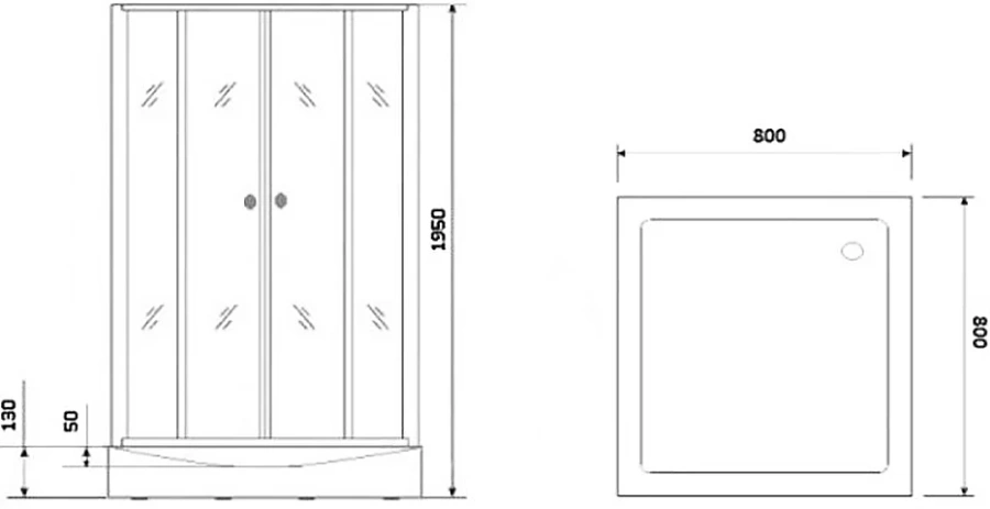 Душевой уголок Niagara Nova 80х80 см стекло прозрачное _01801412 (детальная фотография), современные, hi-tech