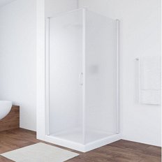 Душевой уголок профиль черный глянцевый стекло сатин Vegas-glass