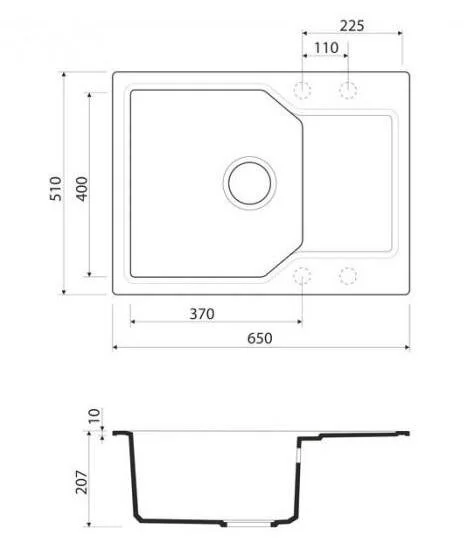 Мойка для кухни Omoikiri Yonaka 65-BE 65 см ваниль 4993342 (детальная фотография), врезные
