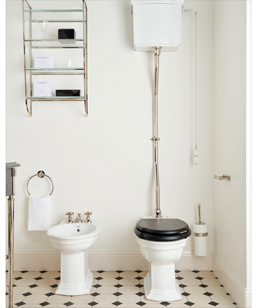 Унитаз с высоким бачком Devon & Devon Westminster IBWC с антивсплеском (детальная фотография), с высоким бачком