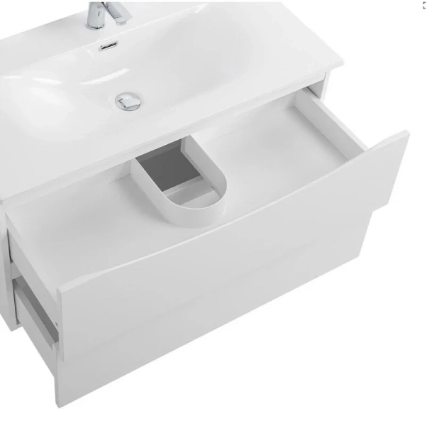 Тумба под раковину подвесная BelBagno Marino-Cer-N 100 см Bianco Opaco MARINO-CER-N-1000-2C-SO-BO-P (детальная фотография), 100 см