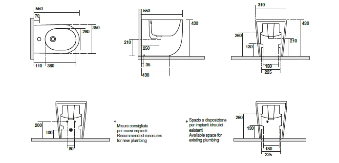 Биде напольное Kerasan Nolita белый глянцевый 532001*1 (детальная фотография), современные, hi-tech