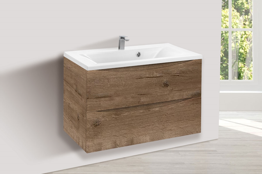 Тумба под раковину подвесная Vincea Mia 74 см V.Oak VMC-2MA750VO (детальная фотография), современная, hi-tech, лофт