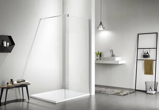 Душевая перегородка Акватек 70 см стекло прозрачное AQ WIW 07020CH (детальная фотография), хром