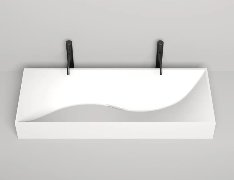 Раковина Salini Sonata 120 см накладная 1401201M (детальная фотография), белые