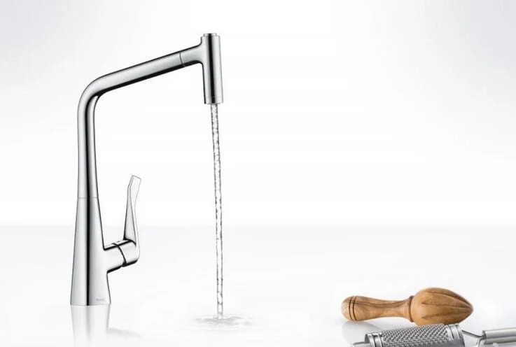 Смеситель для кухни Hansgrohe Metris Select хром 14884000 (детальная фотография), на мойку, на столешницу