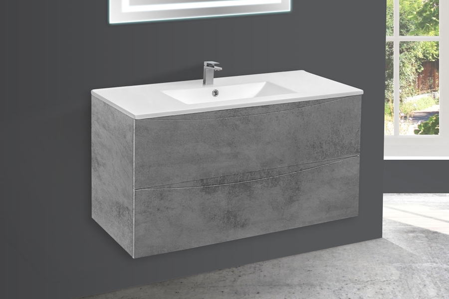 Тумба под раковину подвесная Vincea Mia 100,6 см Beton VMC-2MC100BT (детальная фотография), нет в наличии