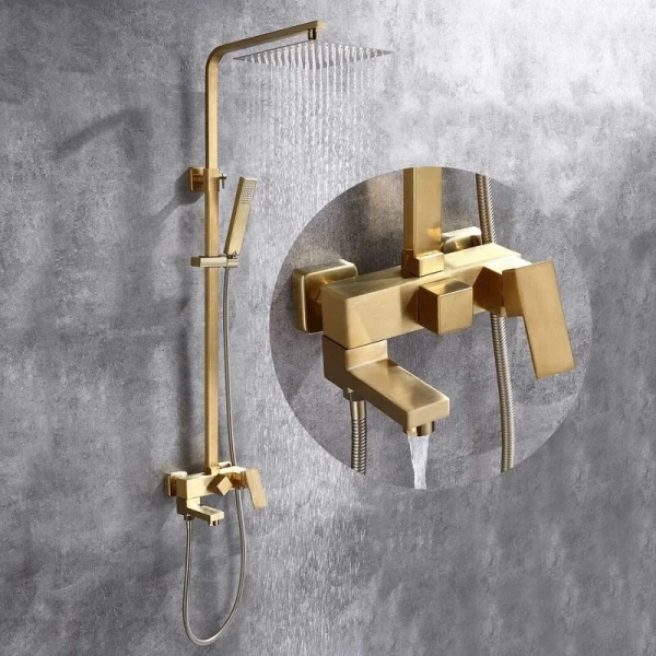 Душевая стойка Abber Daheim золото матовое AF8216G  (детальная фотография), золото