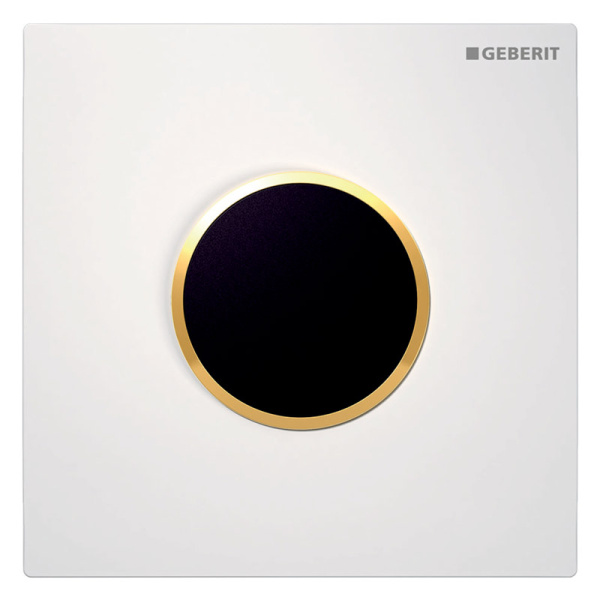 Клавиша смыва Geberit Sigma 10 белая/кольцо золото 116.025.KK.1 (детальная фотография)