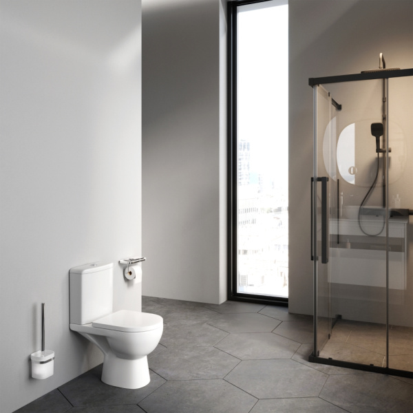 Унитаз компакт Am.Pm Sunny с сиденьем микролифт C85C8600SC (детальная фотография), современные, hi-tech, круглые