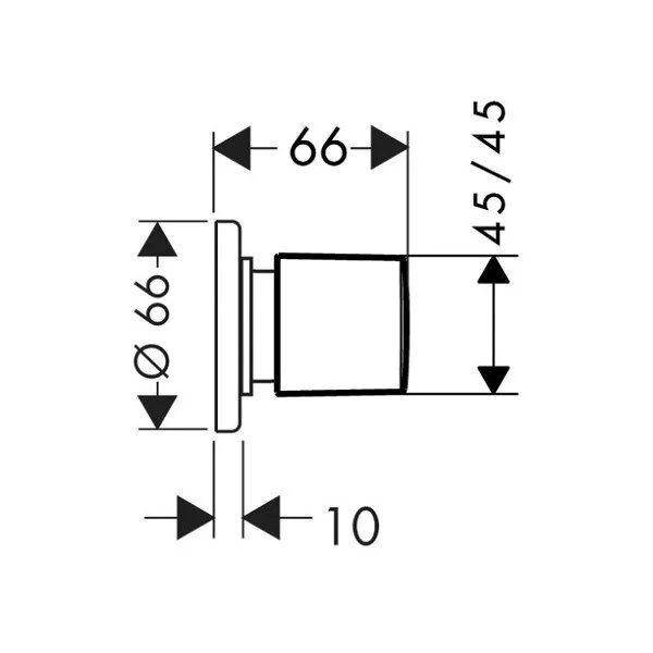 Запорный вентиль Hansgrohe Metris хром 31677000 (детальная фотография), в наличии
