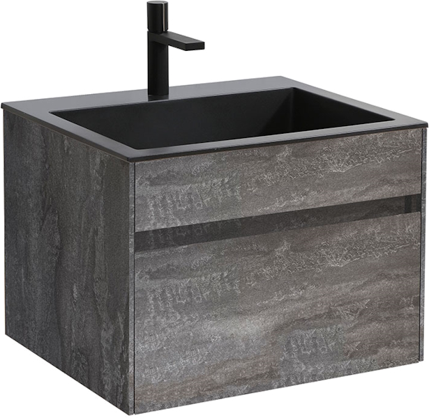 Тумба под раковину подвесная Vincea Chiara 59,2 см G.Stone VMC-2C600GS (детальная фотография), моноблок