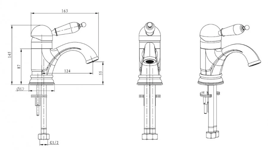 Смеситель для раковины Boheme Tradizionale Oro золото 281 (детальная фотография), для раковины