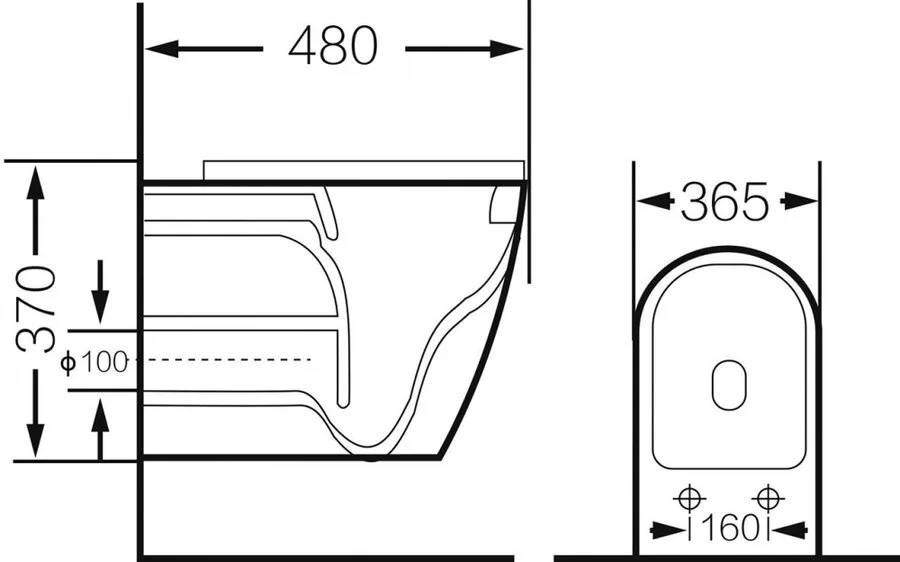 Унитаз подвесной Grossman черный GR-4455BBLS (детальная фотография), современные, hi-tech