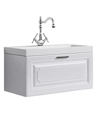Тумба под раковину подвесная Aqwella Empire 80 см белый глянец