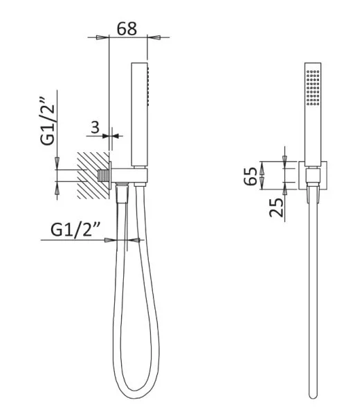 Душевой комплект Cezares Porta белый матовый PORTA-DEFM-BIO (детальная фотография), душевые комплекты, наборы