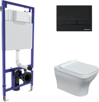 Унитаз с инсталляцией BERGES клавиша черная