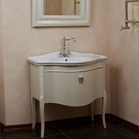 Тумба для раковины, цвет перламутр бежевый глянец, фурнитура хром, La Beaute Nicole