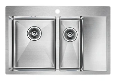 Мойка для кухни Paulmark Liga PM227851 78 см с дополнительной чашей