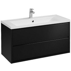 Тумба под раковину подвесная Акватон Римини 100 см черная глянцевая