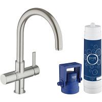 Смеситель для кухни,суперсталь, GROHE Blue Pure 33249DC1